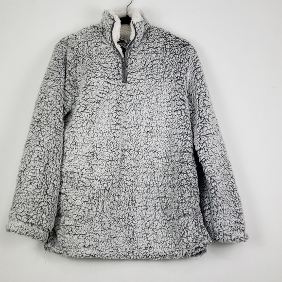 NWT Love Tree High Neck Sherpa Grey Fleece Teddy Mock Neck Large - Picture 6 of 6